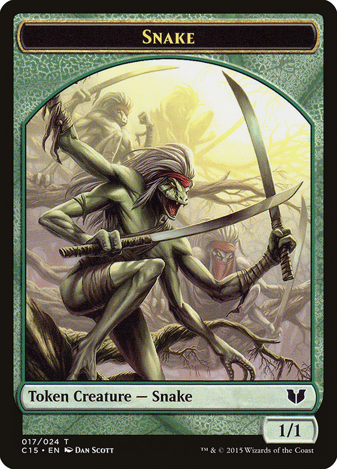 Snake (017) // Saproling Double-Sided Token [Commander 2015 Tokens] | Enigma On Main