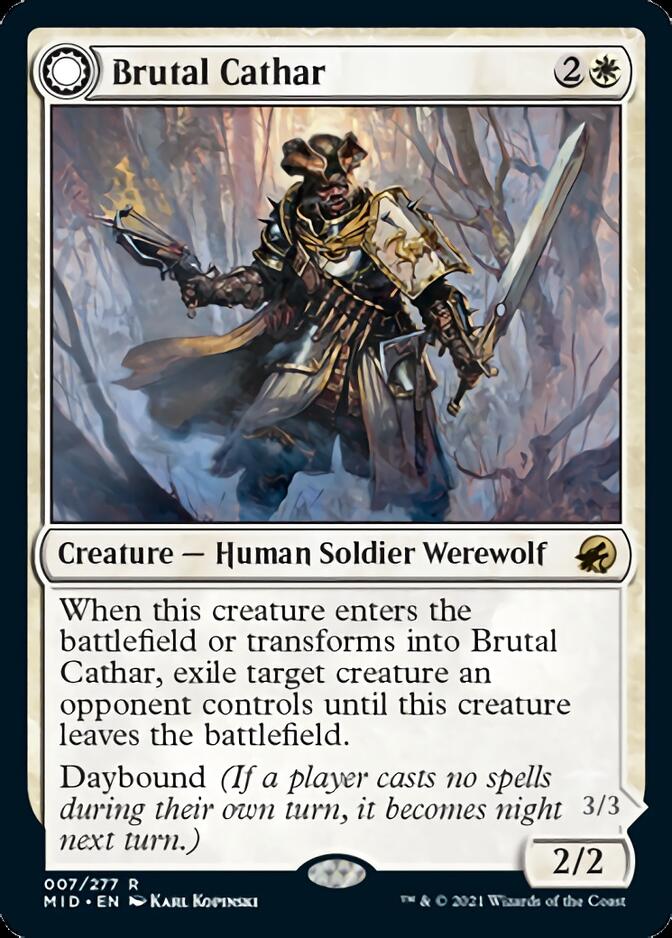 Brutal Cathar // Moonrage Brute [Innistrad: Midnight Hunt] | Enigma On Main