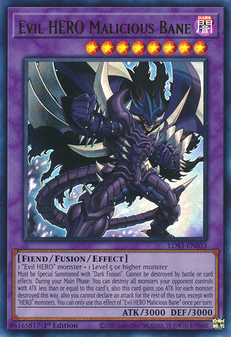 Evil HERO Malicious Bane [LDS3-EN033] Ultra Rare | Enigma On Main