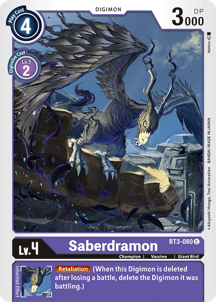 Saberdramon [BT3-080] [Release Special Booster Ver.1.5] | Enigma On Main