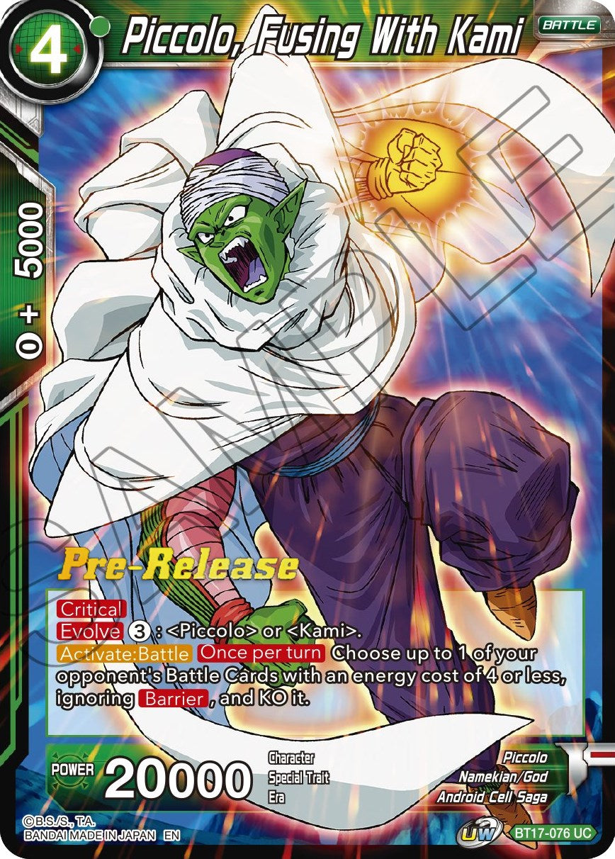 Piccolo, Fusing With Kami (BT17-076) [Ultimate Squad Prerelease Promos] | Enigma On Main