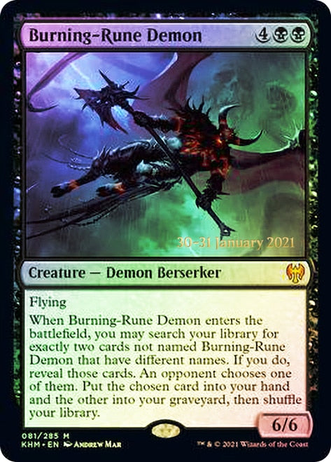 Burning-Rune Demon  [Kaldheim Prerelease Promos] | Enigma On Main