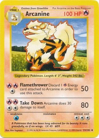 Arcanine (23/102) [Base Set Shadowless Unlimited] | Enigma On Main