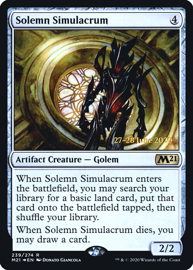 Solemn Simulacrum  [Core Set 2021 Prerelease Promos] | Enigma On Main