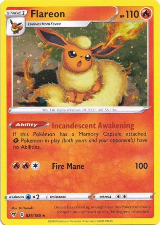 Flareon (026/185) (Cosmos Holo) [Sword & Shield: Vivid Voltage] | Enigma On Main