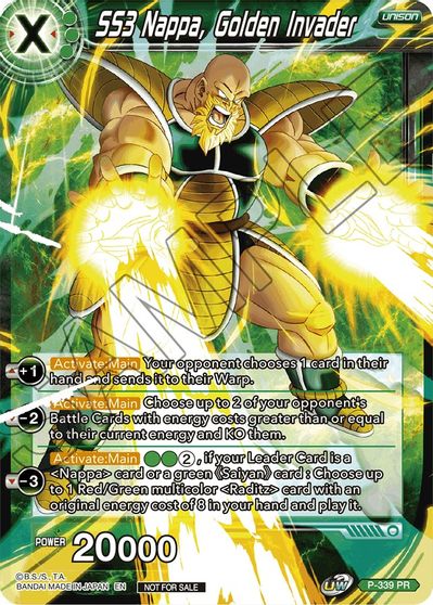 SS3 Nappa, Golden Invader (P-339) [Saiyan Showdown Prerelease Promos] | Enigma On Main