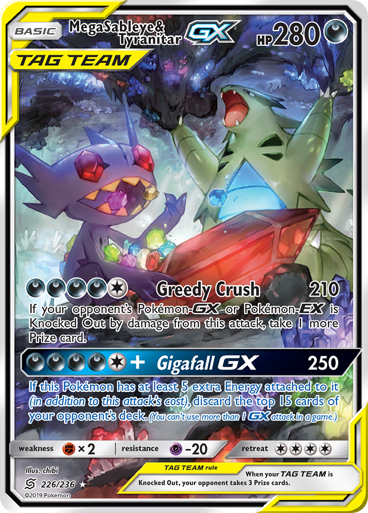 Mega Sableye & Tyranitar GX (226/236) [Sun & Moon: Unified Minds] | Enigma On Main