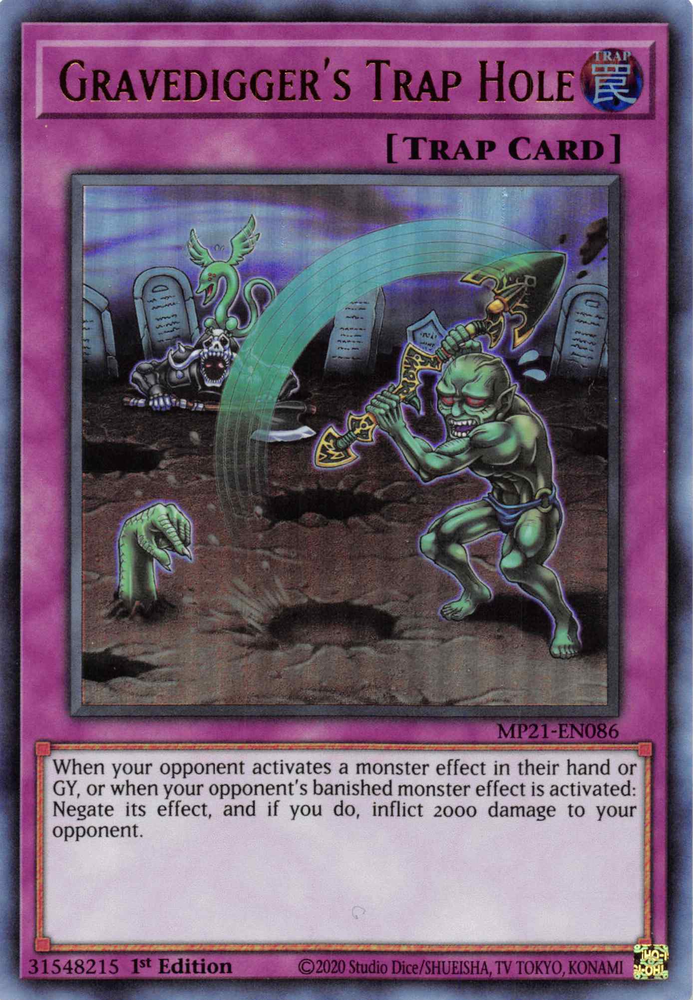 Gravedigger's Trap Hole [MP21-EN086] Ultra Rare | Enigma On Main