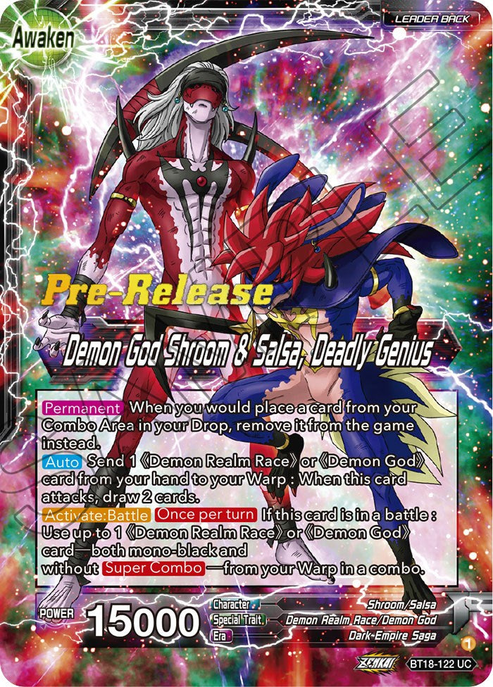 Shroom & Salsa // Demon God Shroom & Salsa, Deadly Genius (BT18-122) [Dawn of the Z-Legends Prerelease Promos] | Enigma On Main