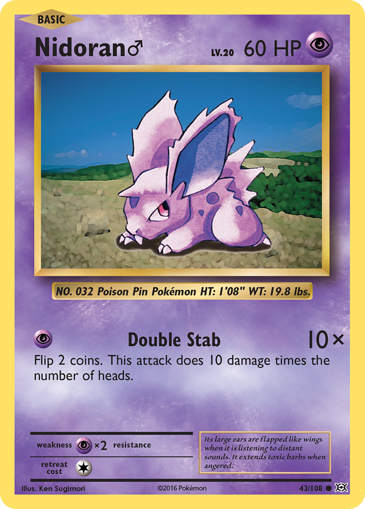 Nidoran (43/108) (Male) [XY: Evolutions] | Enigma On Main