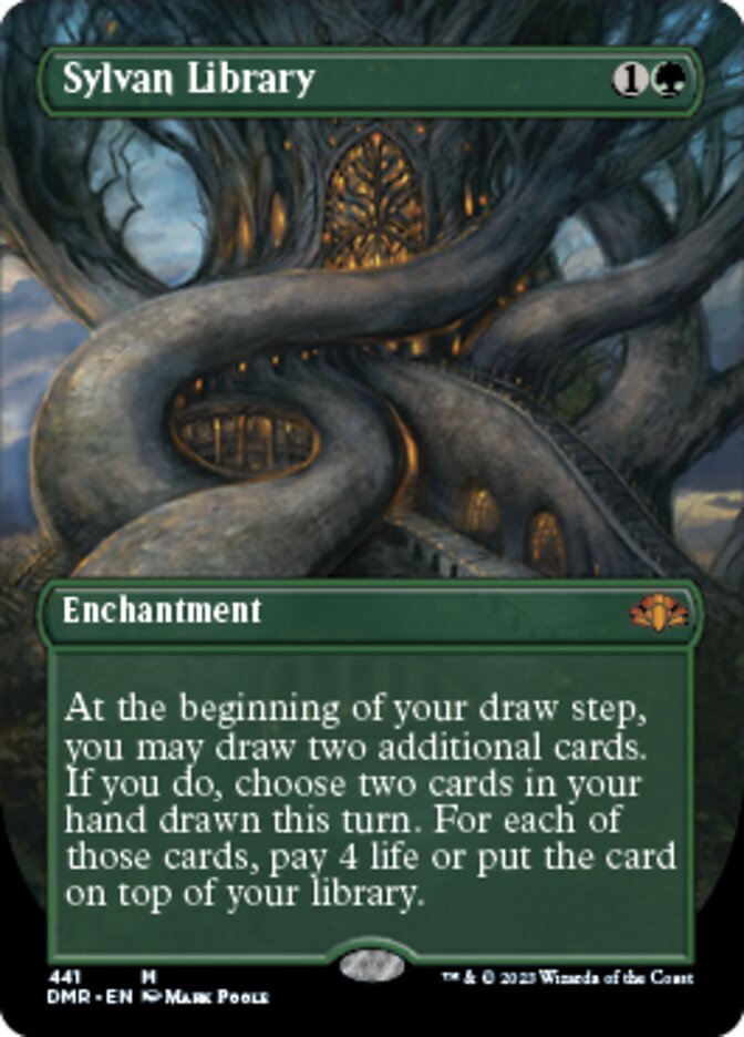 Sylvan Library (Borderless Alternate Art) [Dominaria Remastered] | Enigma On Main