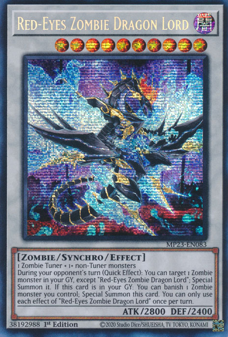 Red-Eyes Zombie Dragon Lord [MP23-EN083] Prismatic Secret Rare | Enigma On Main