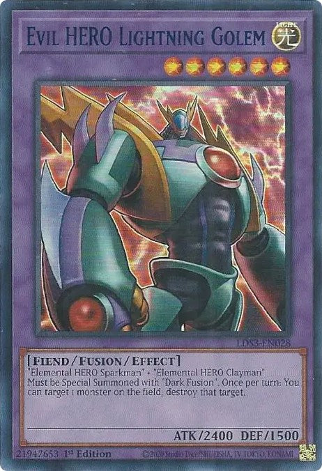 Evil HERO Lightning Golem (Blue) [LDS3-EN028] Ultra Rare | Enigma On Main