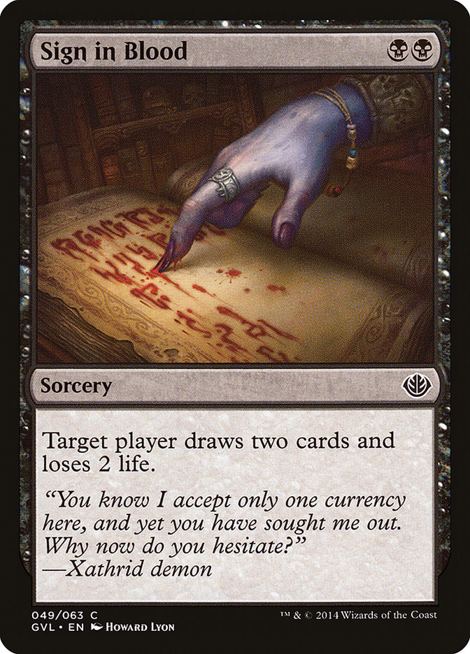 Sign in Blood (Garruk vs. Liliana) [Duel Decks Anthology] | Enigma On Main