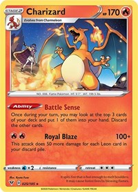 Charizard (025/185) (Cracked Ice Holo) (Theme Deck Exclusive) [Sword & Shield: Vivid Voltage] | Enigma On Main