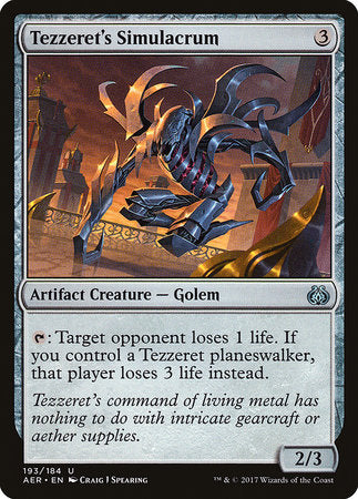 Tezzeret's Simulacrum [Aether Revolt] | Enigma On Main