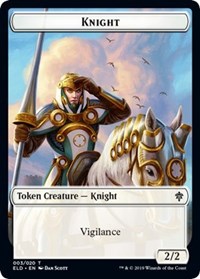 Knight // Food (15) Double-sided Token [Throne of Eldraine Tokens] | Enigma On Main