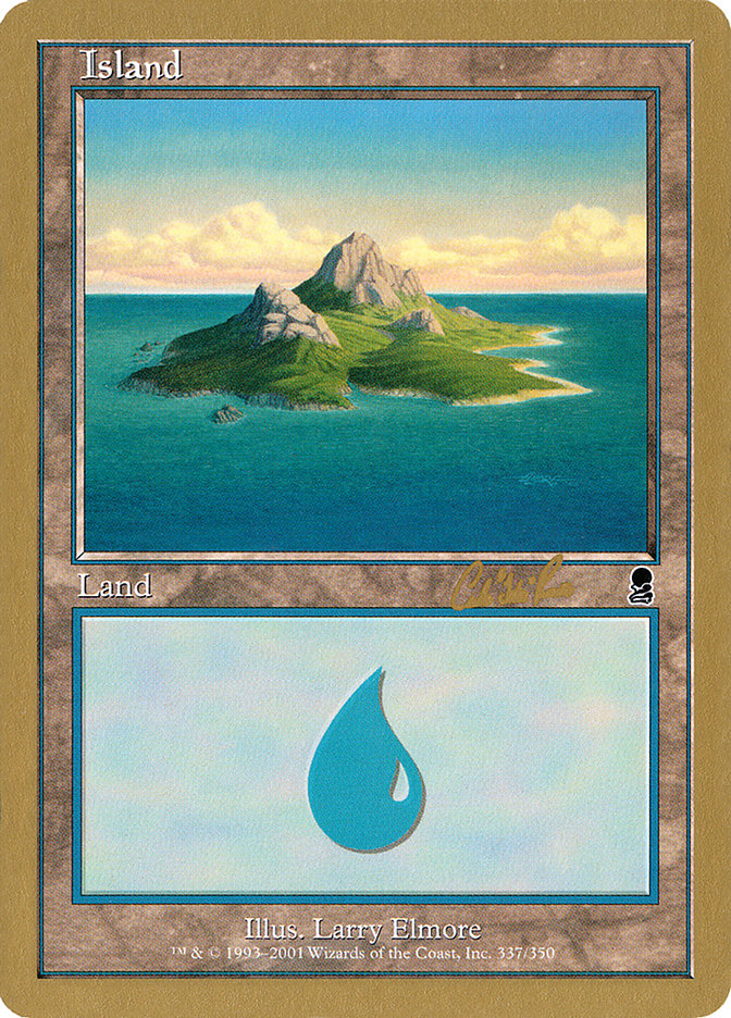 Island (cr337a) (Carlos Romao) [World Championship Decks 2002] | Enigma On Main