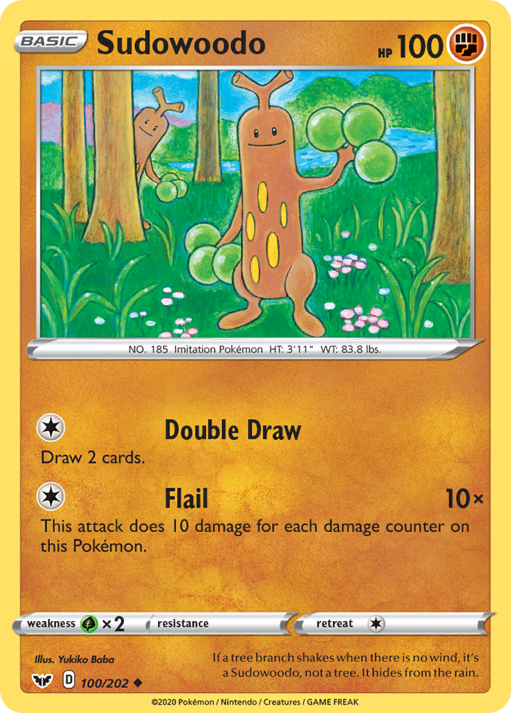 Sudowoodo (100/202) [Sword & Shield: Base Set] | Enigma On Main