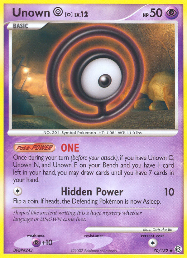 Unown O (70/132) [Diamond & Pearl: Secret Wonders] | Enigma On Main