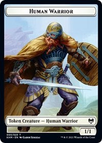 Human Warrior // Icy Manalith Double-sided Token [Kaldheim Tokens] | Enigma On Main