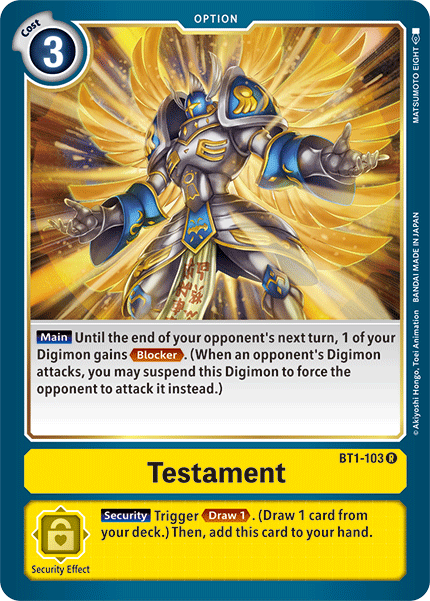 Testament [BT1-103] [Release Special Booster Ver.1.5] | Enigma On Main