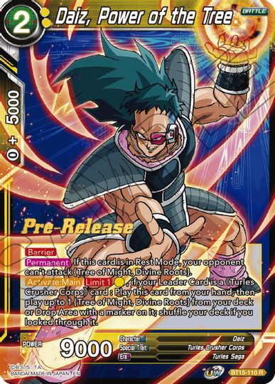 Daiz, Power of the Tree (BT15-110) [Saiyan Showdown Prerelease Promos] | Enigma On Main