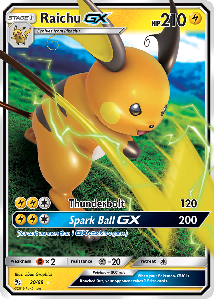 Raichu GX (20/68) [Sun & Moon: Hidden Fates] | Enigma On Main