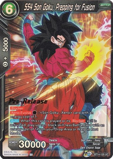 SS4 Son Goku, Prepping for Fusion (BT14-125) [Cross Spirits Prerelease Promos] | Enigma On Main