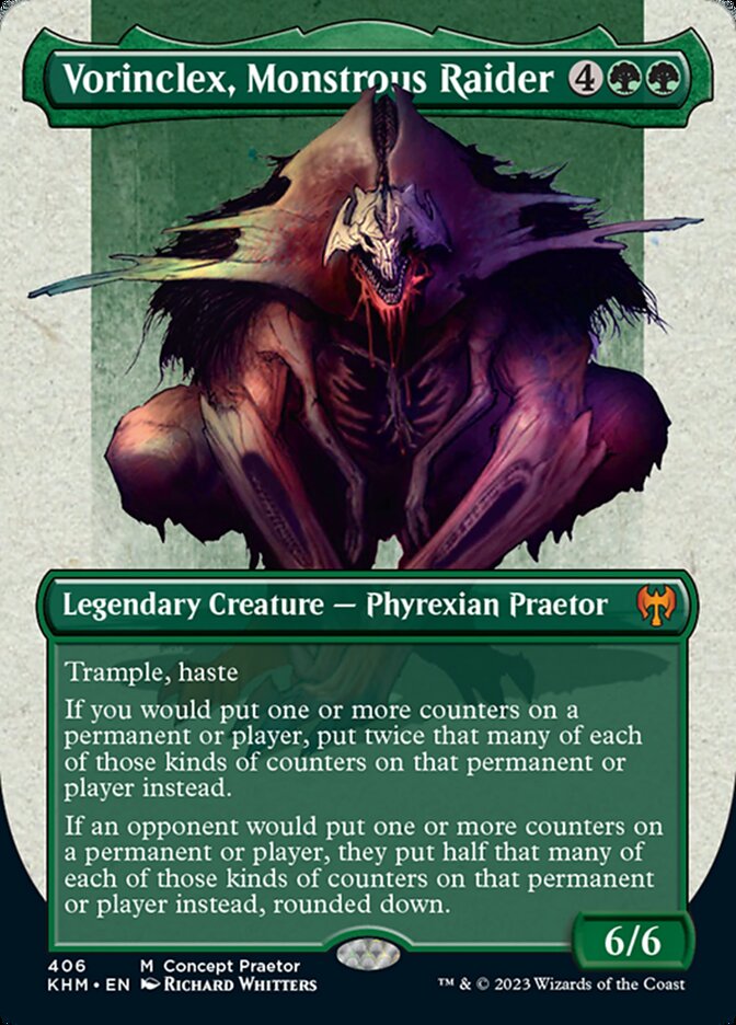 Vorinclex, Monstrous Raider (Borderless Concept Praetors) [Phyrexia: All Will Be One] | Enigma On Main