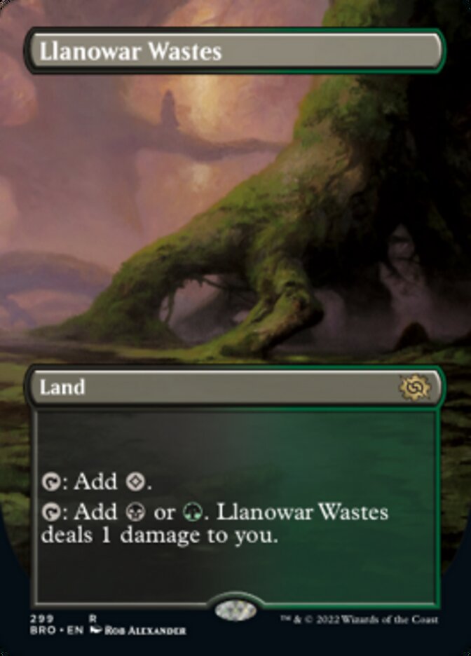 Llanowar Wastes (Borderless Alternate Art) [The Brothers' War] | Enigma On Main