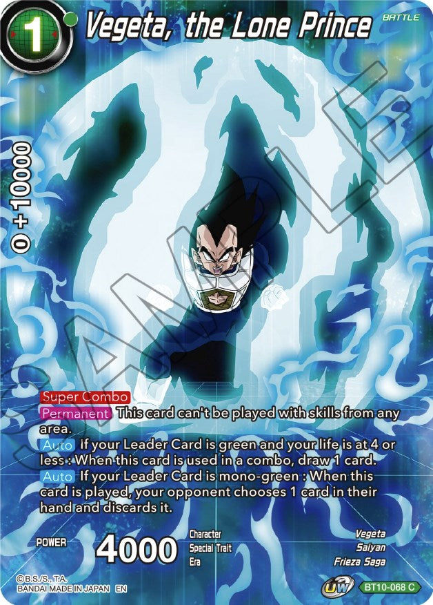 Vegeta, the Lone Prince (BT10-068) [Theme Selection: History of Vegeta] | Enigma On Main