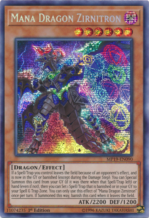 Mana Dragon Zirnitron [MP19-EN090] Prismatic Secret Rare | Enigma On Main