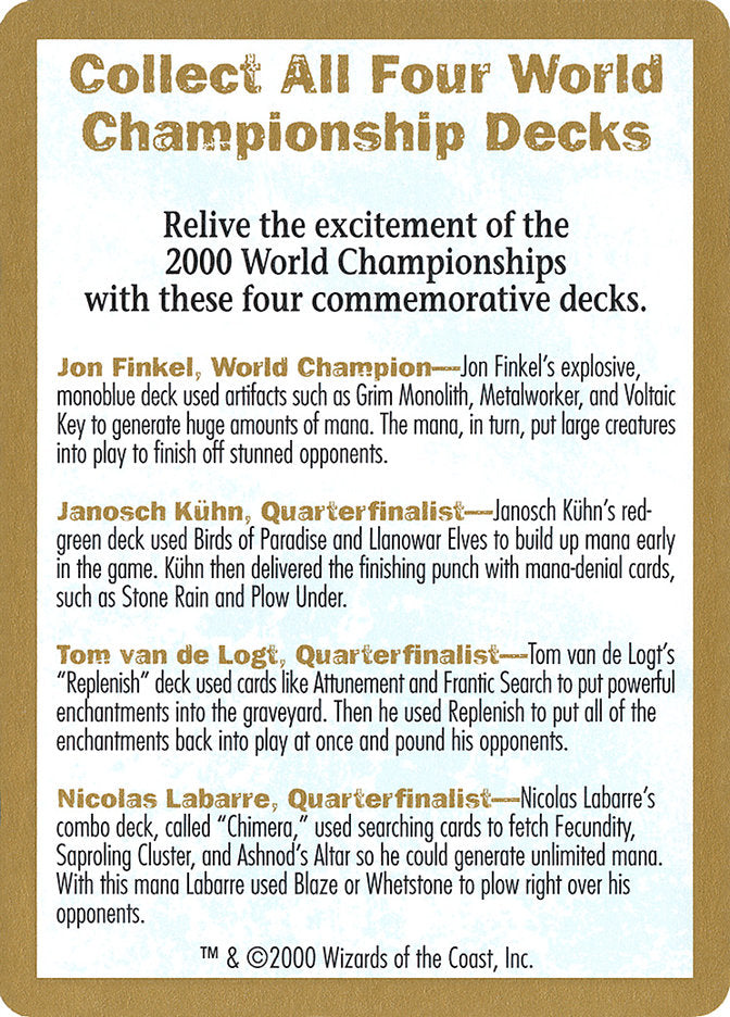 2000 World Championships Ad [World Championship Decks 2000] | Enigma On Main