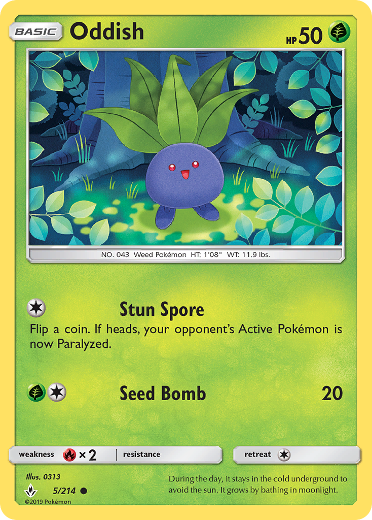 Oddish (5/214) [Sun & Moon: Unbroken Bonds] | Enigma On Main