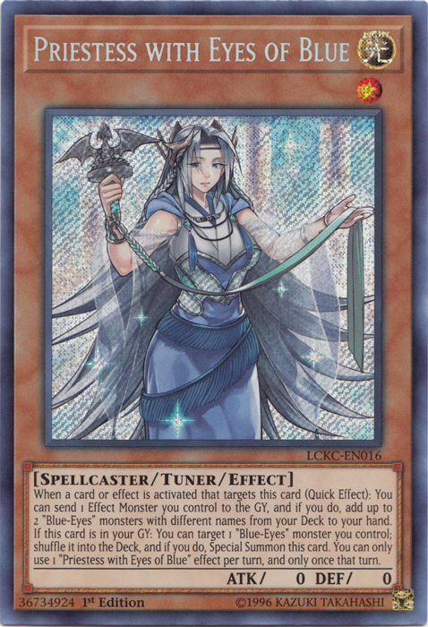 Priestess with Eyes of Blue [LCKC-EN016] Secret Rare | Enigma On Main