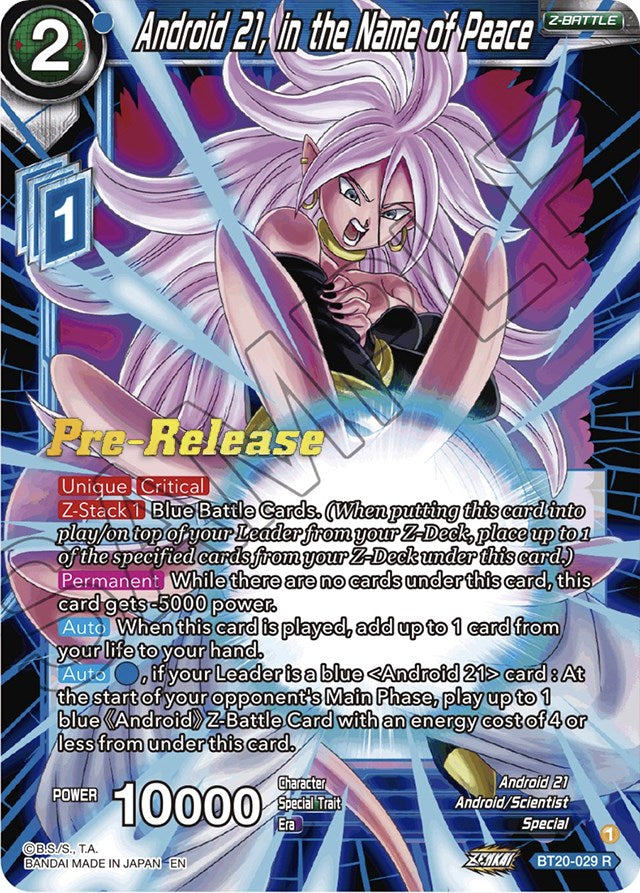 Android 21, in the Name of Peace (BT20-029) [Power Absorbed Prerelease Promos] | Enigma On Main