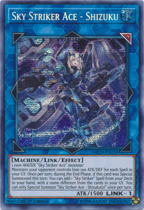 Sky Striker Ace - Shizuku [MP19-EN258] Prismatic Secret Rare | Enigma On Main