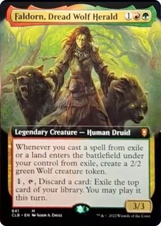 Faldorn, Dread Wolf Herald (Extended Art) [Commander Legends: Battle for Baldur's Gate] | Enigma On Main