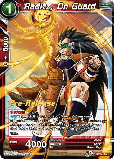 Raditz, On Guard (BT15-005) [Saiyan Showdown Prerelease Promos] | Enigma On Main