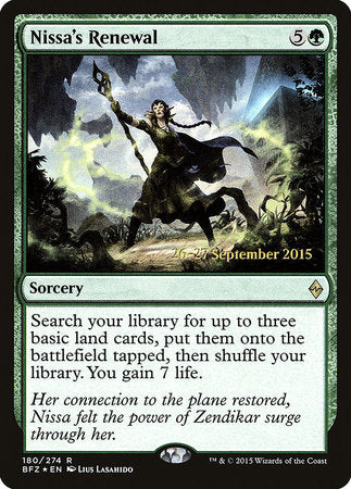 Nissa's Renewal [Battle for Zendikar Promos] | Enigma On Main