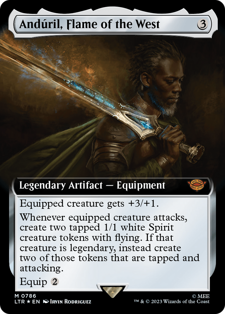 Anduril, Flame of the West (Extended Art) (Surge Foil) [The Lord of the Rings: Tales of Middle-Earth] | Enigma On Main