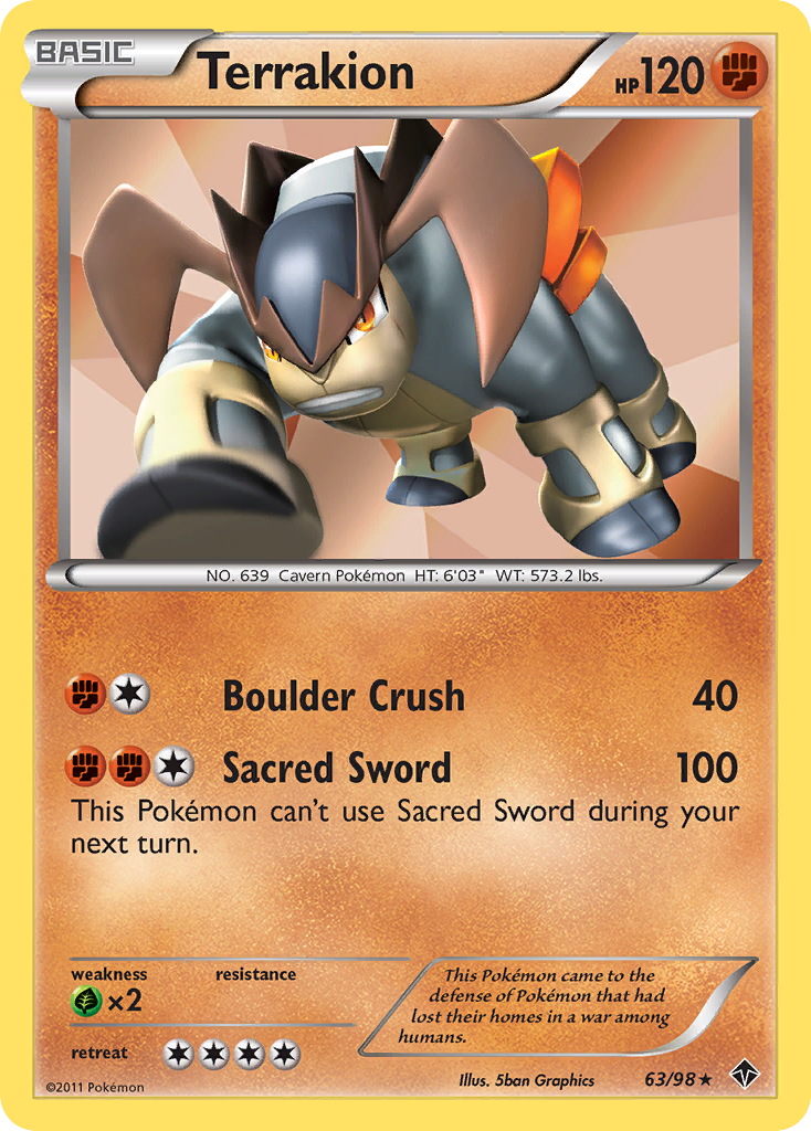 Terrakion (63/98) [Black & White: Emerging Powers] | Enigma On Main