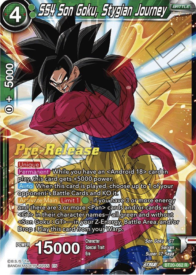 SS4 Son Goku, Stygian Journey (BT20-062) [Power Absorbed Prerelease Promos] | Enigma On Main