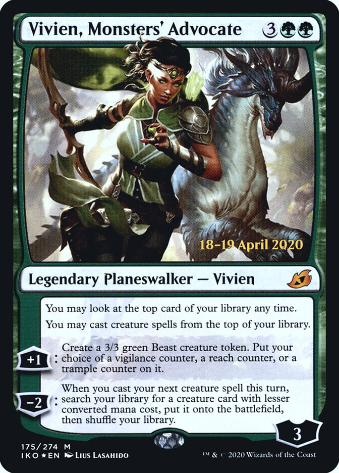 Vivien, Monsters' Advocate  [Ikoria: Lair of Behemoths Prerelease Promos] | Enigma On Main