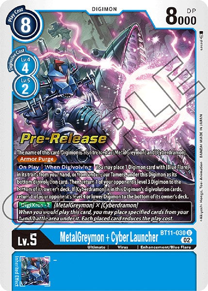 MetalGreymon + Cyber Launcher [BT11-030] [Dimensional Phase Pre-Release Promos] | Enigma On Main