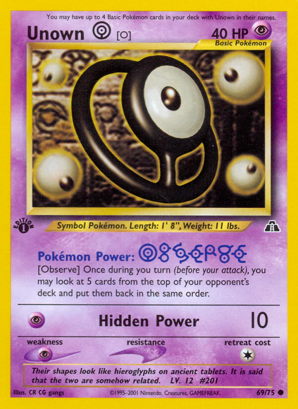 Unown [O] (69/75) [Neo Discovery 1st Edition] | Enigma On Main