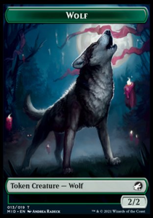 Wolf Token [Innistrad: Midnight Hunt Tokens] | Enigma On Main