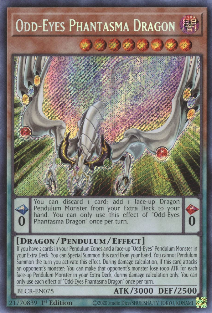 Odd-Eyes Phantasma Dragon [BLCR-EN075] Secret Rare | Enigma On Main