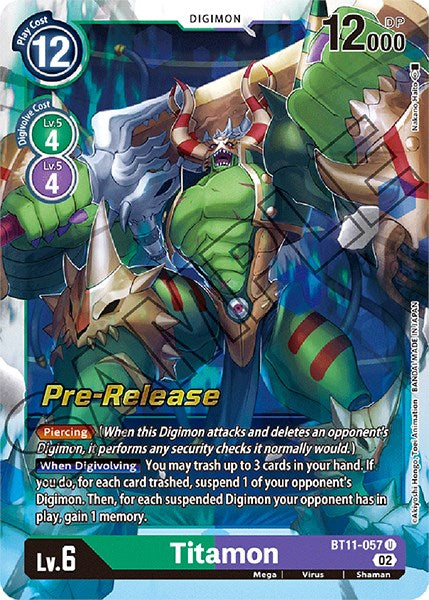 Titamon [BT11-057] [Dimensional Phase Pre-Release Promos] | Enigma On Main